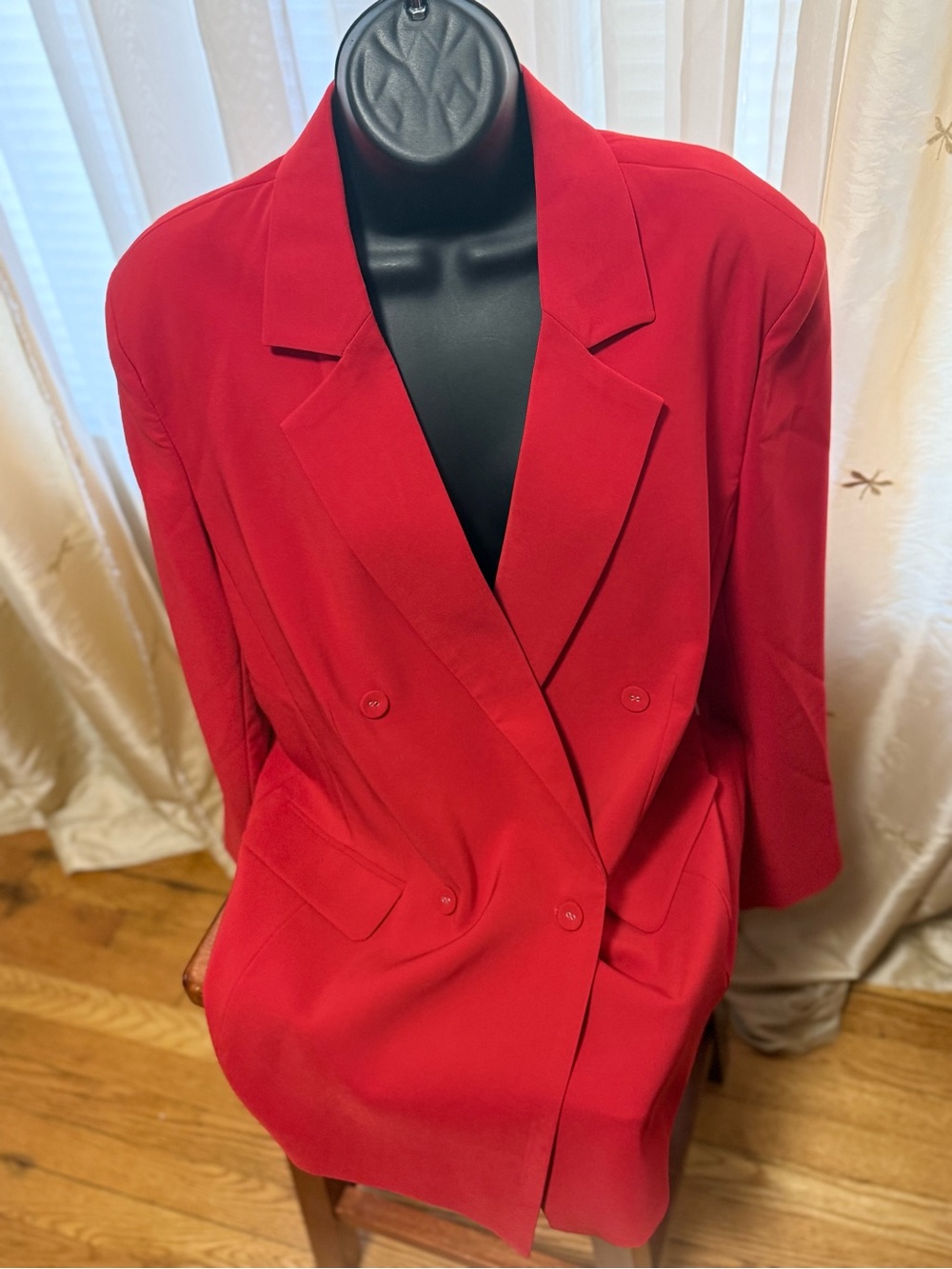 Tailored Red Double-Breasted Blazer Jacket with pants